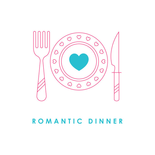 浪漫晚餐系列图标图片下载