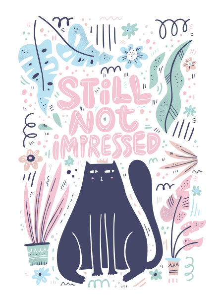 猫颜色平手绘矢量字符图片下载