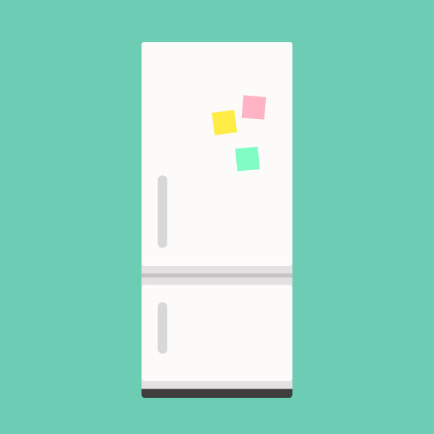 冰箱平面图标矢量插图图片下载