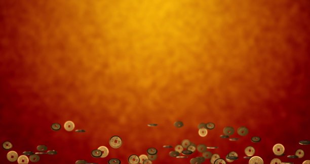 春节背景，金币3d纹理。三维渲染图片下载