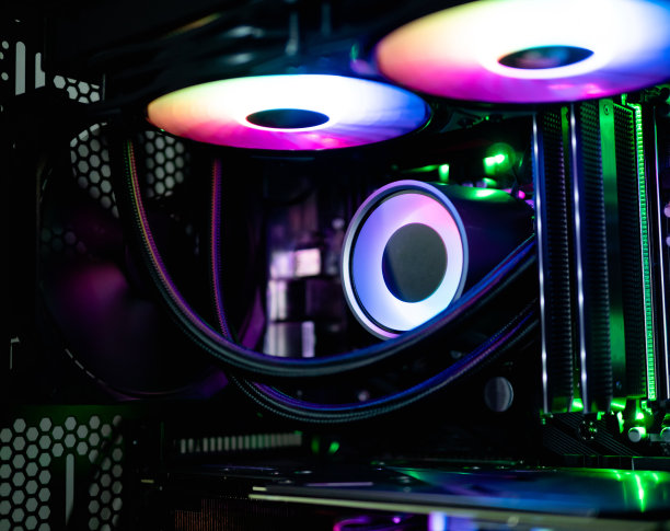 机箱Mod概念与Cpu液体冷却系统，主板，机箱led套件和RGB风扇。图片下载