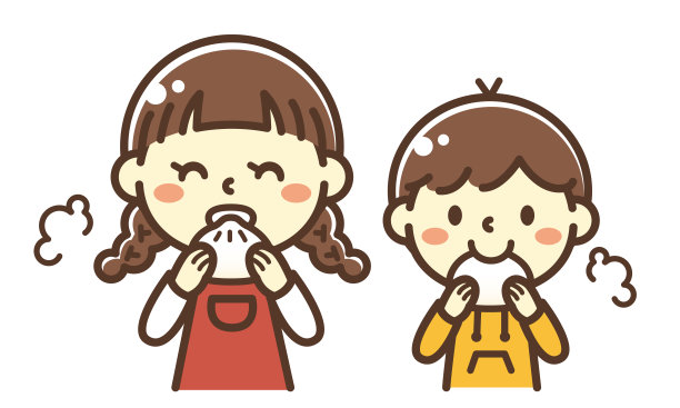 孩子吃肉包子图片下载