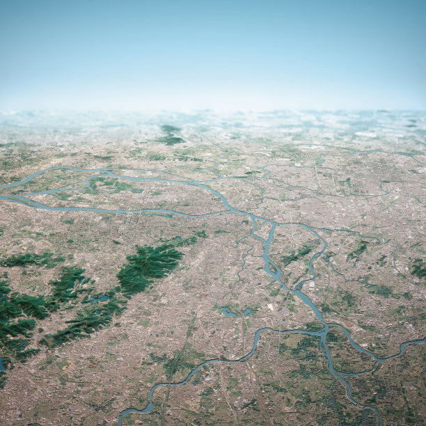 2018年10月北方广州城市3D渲染航拍地平线视图图片下载