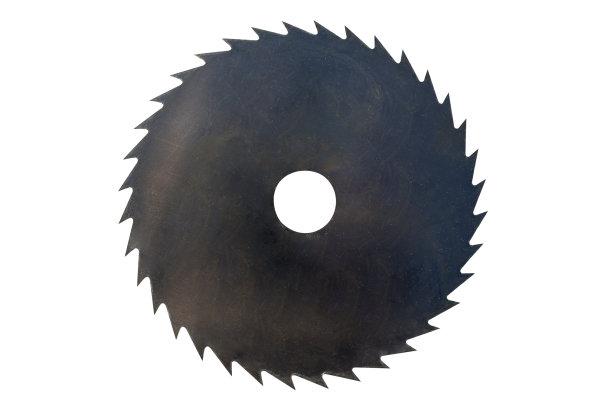 木材切割圆盘，36个黑色的牙齿，孤立在一个白色的背景与切割路径。图片下载