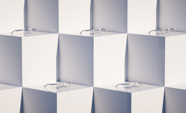 干净的3d图像立方体物体上的白色图片下载