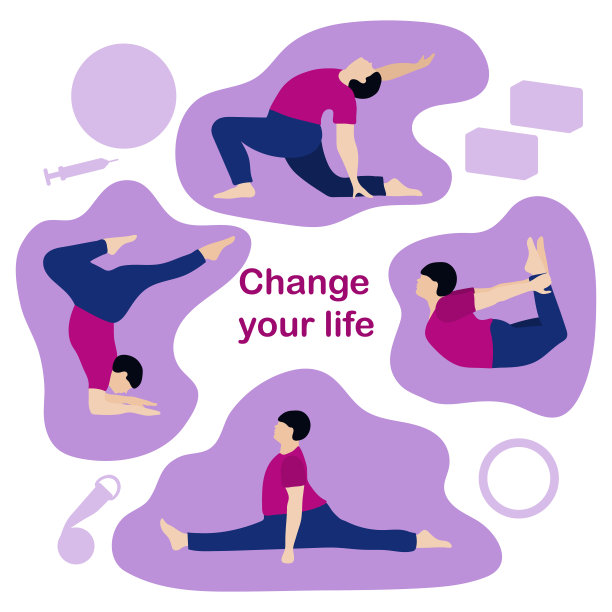 人们运动瑜伽网站健康的生活方式图片下载