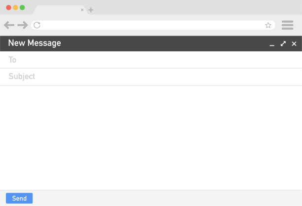 电子邮件模板。空白的电子邮件浏览器窗口。邮件信息网页矢量帧。矢量插图。图片下载