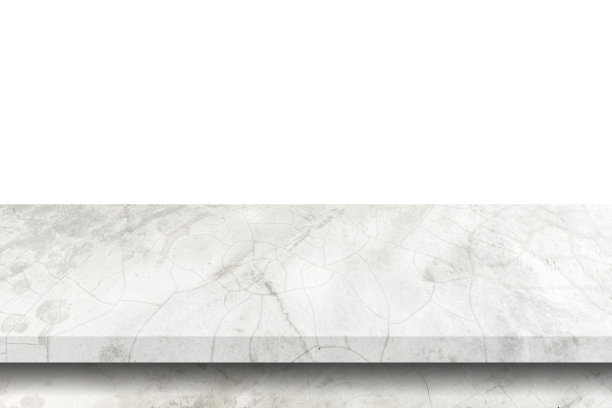 空水泥表上孤立的白色背景与复制空间和显示蒙太奇产品。图片下载