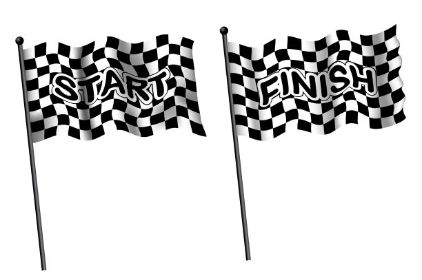 一套比赛旗，终点和起跑线的概念。图片下载