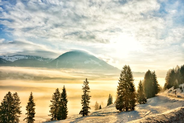 早晨的奥地利山图片下载