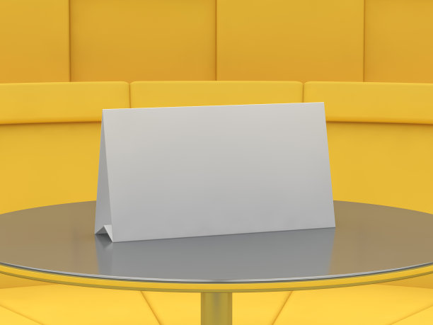 在桌子上模拟菜单框架。3 d图片下载