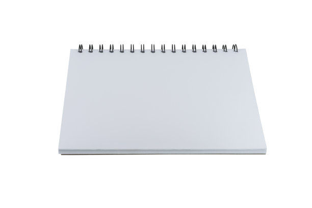 空白页笔记本或素描本孤立在白色背景图片下载