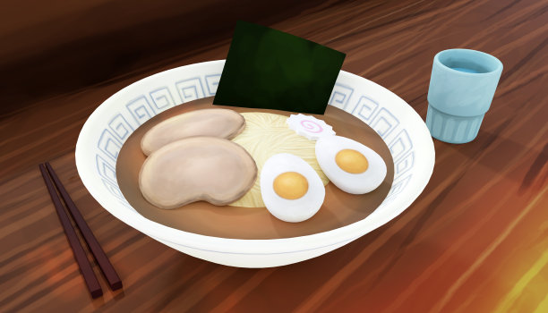 日式拉面在碗里的插图图片下载