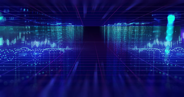 数字城市景观与数字元素插画图片下载