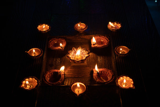 排灯节装饰和灯节图片下载