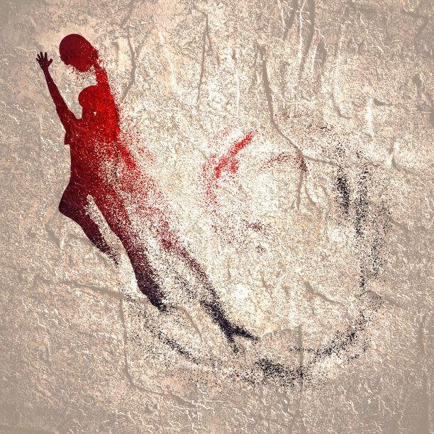 带着球飞来的女士的剪影图片下载