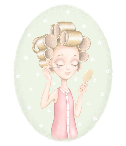 金发女孩在轮盘化妆图片下载