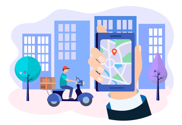 邮件递送服务，快递包裹递送，电子设备导航。图片下载
