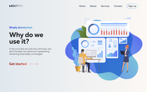 雇主分析信息图表登陆页面素材图片