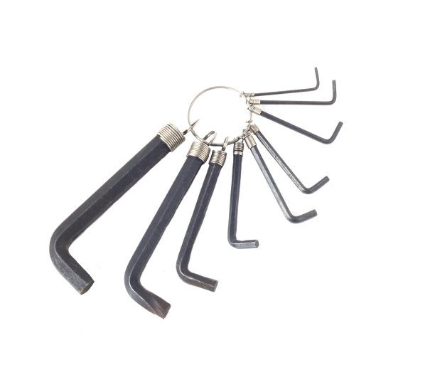 一套六边形工具在白色背景，孤立，六角形图片下载