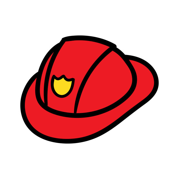 卡通消防头盔矢量插图图片下载