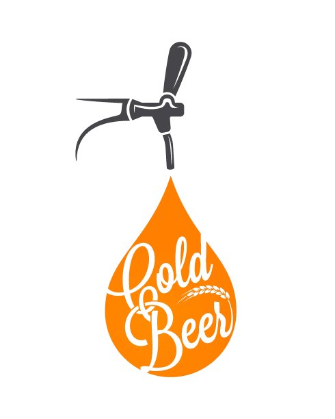 啤酒水龙头的设计。啤酒落在白色的背景图片下载