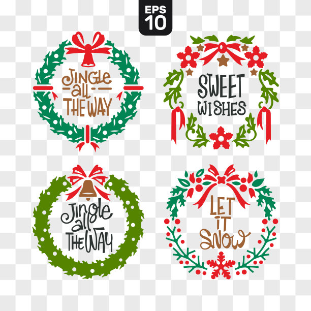 冬季圣诞花环切割文件收集与报价图片下载