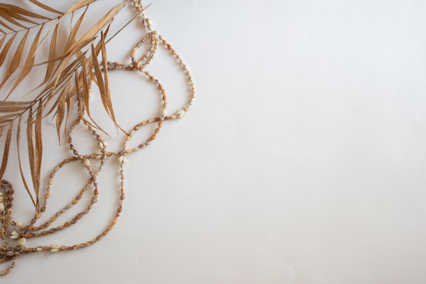 平铺度假配件在白色背景上图片下载