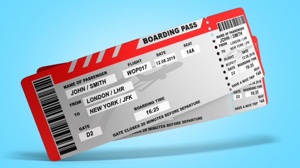 现代世界旅行世界概念机票蓝色梯度3d渲染图片下载