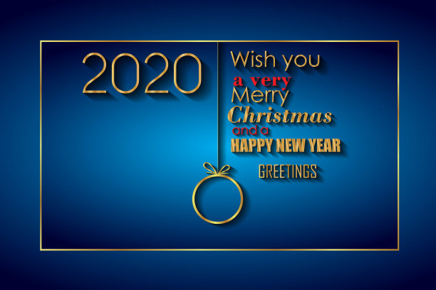 2020新年快乐背景为您的季节邀请，贺卡或圣诞节。图片下载