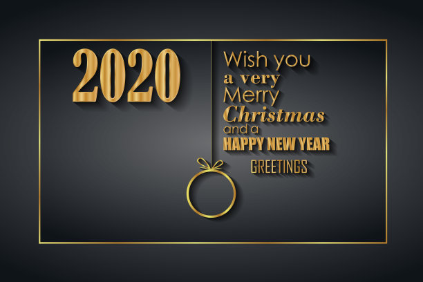 2020新年快乐背景为您的季节邀请，贺卡或圣诞节。图片下载