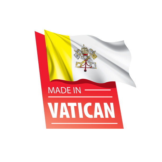 梵蒂冈国旗，白色背景上的矢量插图图片下载
