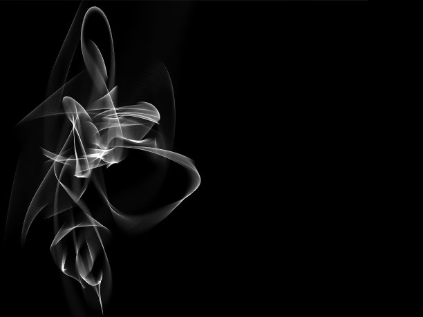 抽象的软白波作为黑色背景图片下载