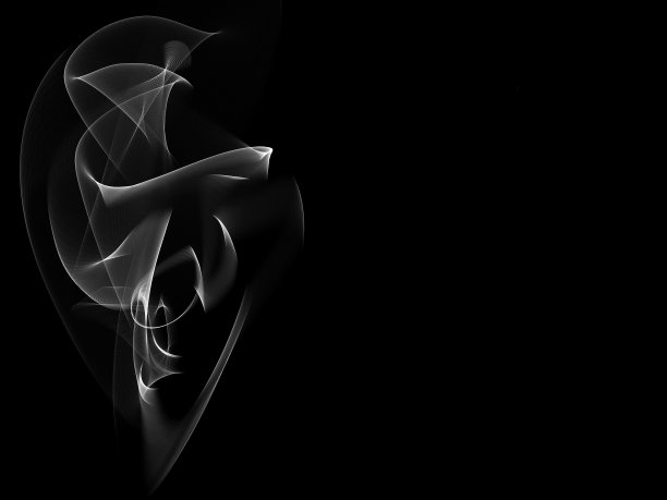 抽象的软白波作为黑色背景图片下载