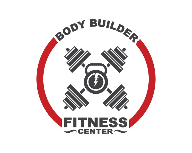 健美者健身馆图标标志徽章矢量插图图片下载