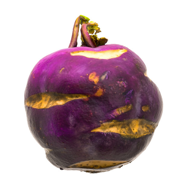 紫色大头菜3d渲染与现实的纹理隔离在白色的背景图片下载