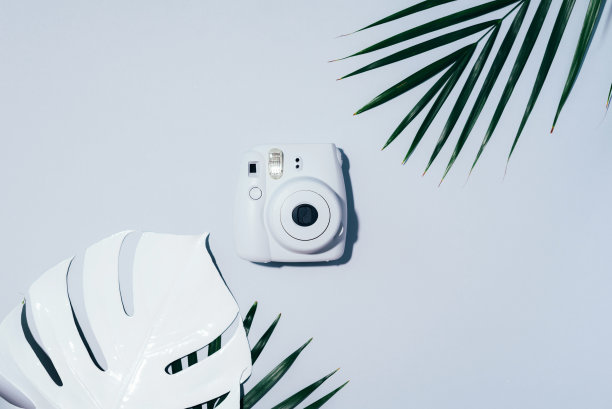立陶宛维尔纽斯- 2019年9月16日:FUJIFILM INSTAX Mini Instant Film Camera on grey background。图片下载