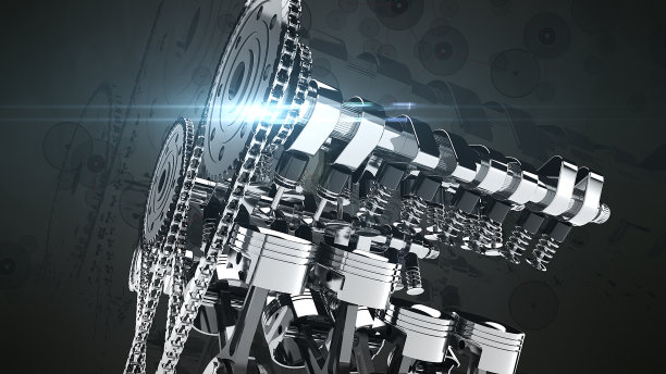 工作V8引擎- 3D插图渲染图片下载