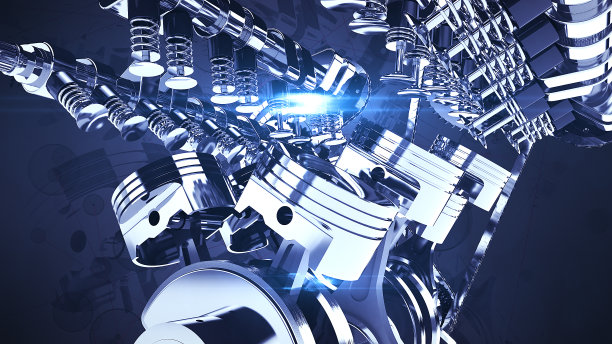 闪亮的V8引擎3D渲染图片下载