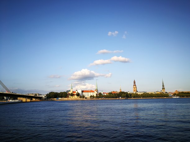 一个阳光明媚的夏日里加的天际线图片下载