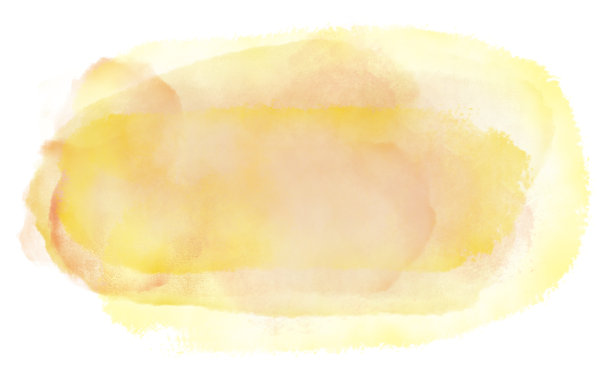 抽象的黄色和桃子水彩溅在白色的背景。图片下载