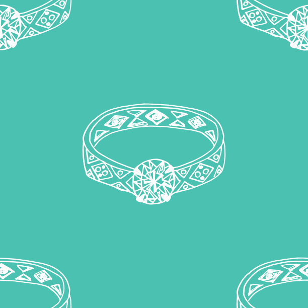 戒指首饰配件无缝时尚图案手绘图片下载