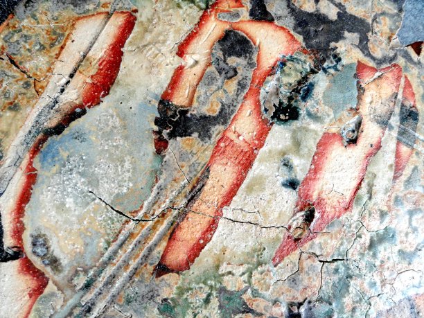 彩色旧墙表面开裂图片下载