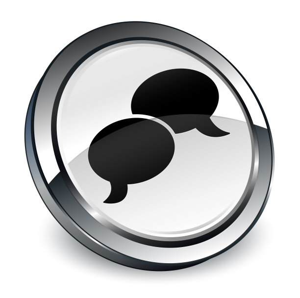 聊天图标3d白色圆形按钮图片下载