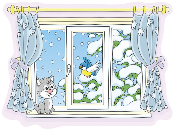 小猫在看小鸟图片下载