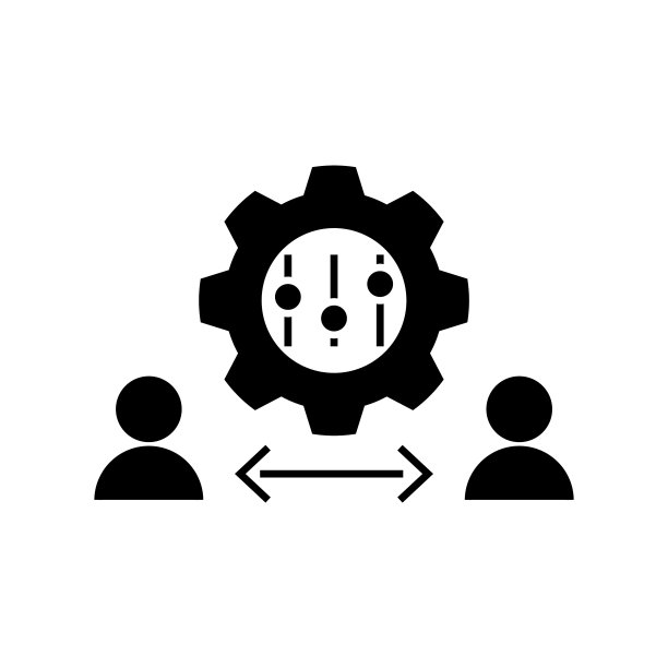 A person with a gear symbolising Regulation icon图片下载