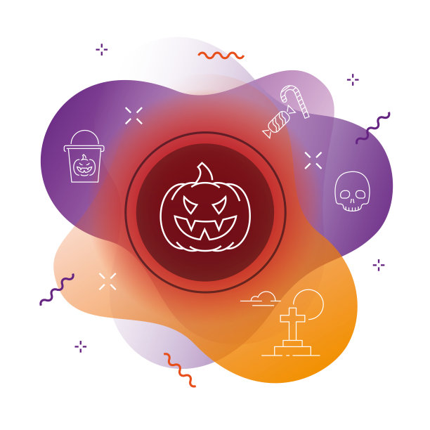 杰克的灯笼图标在现代背景-万圣节快乐的图标-可编辑的中风图片下载