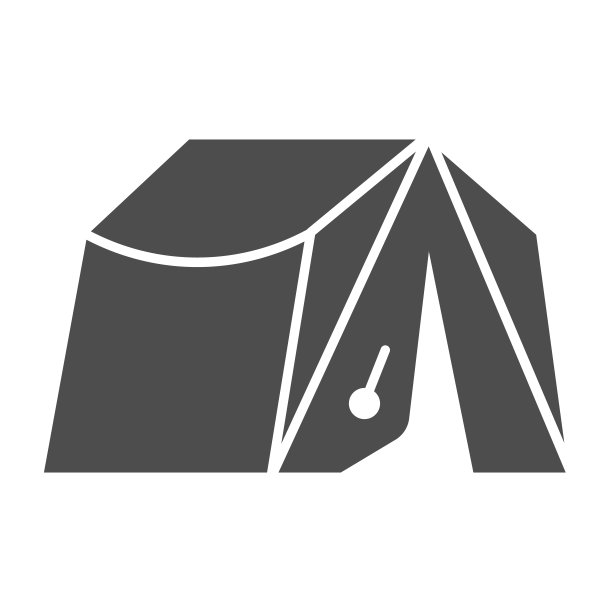 露营帐篷固体图标。旅游矢量插图孤立在白色。庇护字形风格的设计，设计为web和应用程序。Eps 10。图片下载