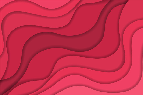 摘要鲜红色波浪纸切割背景图片下载