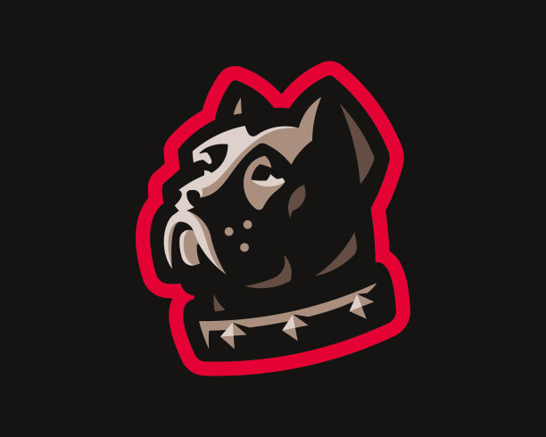 斗牛犬的现代标志。狗设计徽章模板的运动和电子竞技团队。图片下载